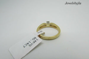 14K Yellow Gold Ladies Pretty Solitaire Ring With Single Diamond .14Cts Size 6.5