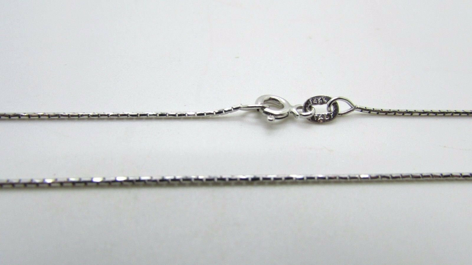 14K Pretty White Gold Tight Link Chain 16 Inches 2.2 Grams .85 Mm Italy