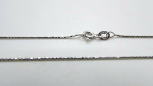 14K Pretty White Gold Tight Link Chain 16 Inches 2.2 Grams .85 Mm Italy