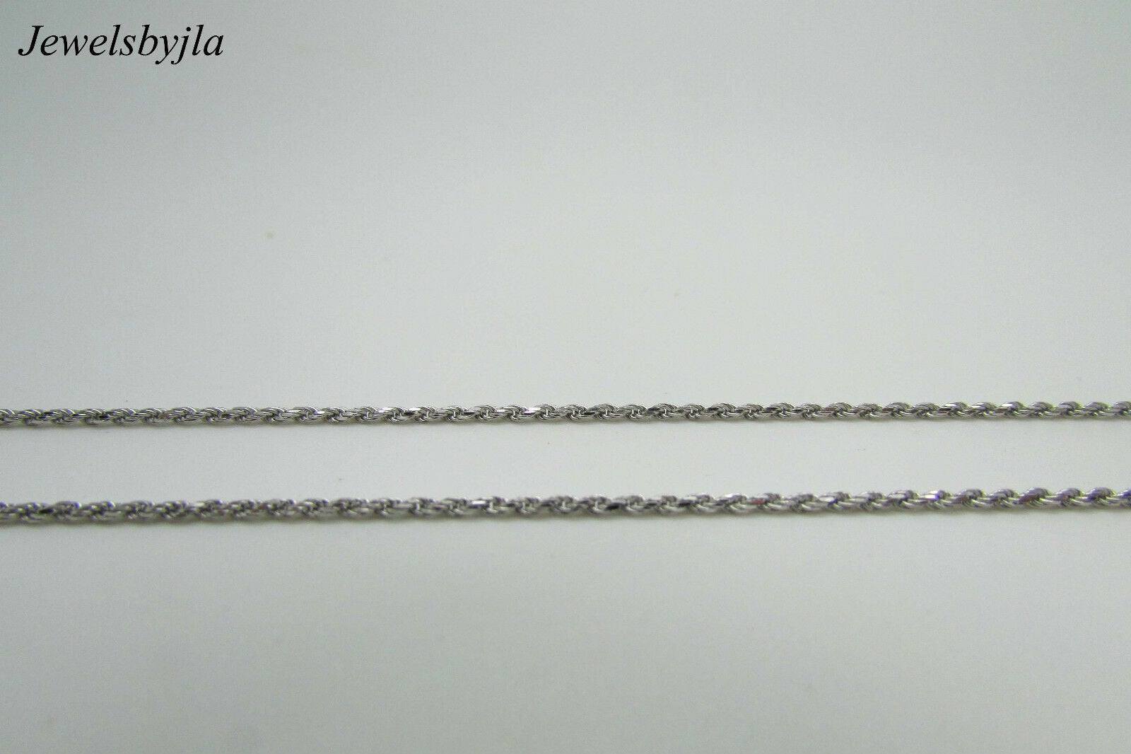 14K White Gold Pretty Rope Chain 20 Inches 3.1 Grams 1.3 Mm