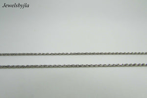 14K White Gold Pretty Rope Chain 20 Inches 3.1 Grams 1.3 Mm