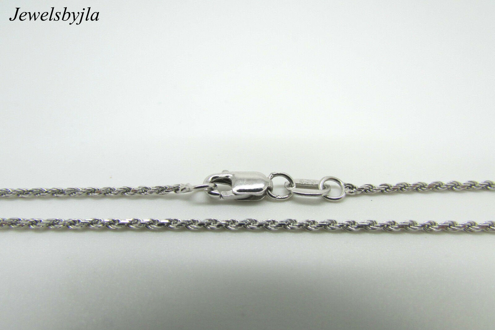 14K White Gold Pretty Rope Chain 20 Inches 3.1 Grams 1.3 Mm