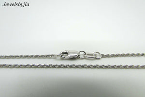 14K White Gold Pretty Rope Chain 20 Inches 3.1 Grams 1.3 Mm
