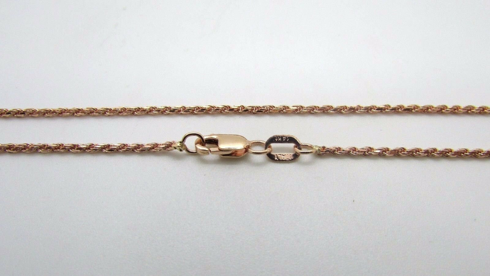 14K Rose Gold Diamond Cut 24 Inches Rope Chain 13 Grams 2.7 Mm Made In Italy