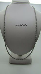 14K Pretty White Gold Twisted Thick Chain 20 Inches 10.5 Grams 2.4 Mm