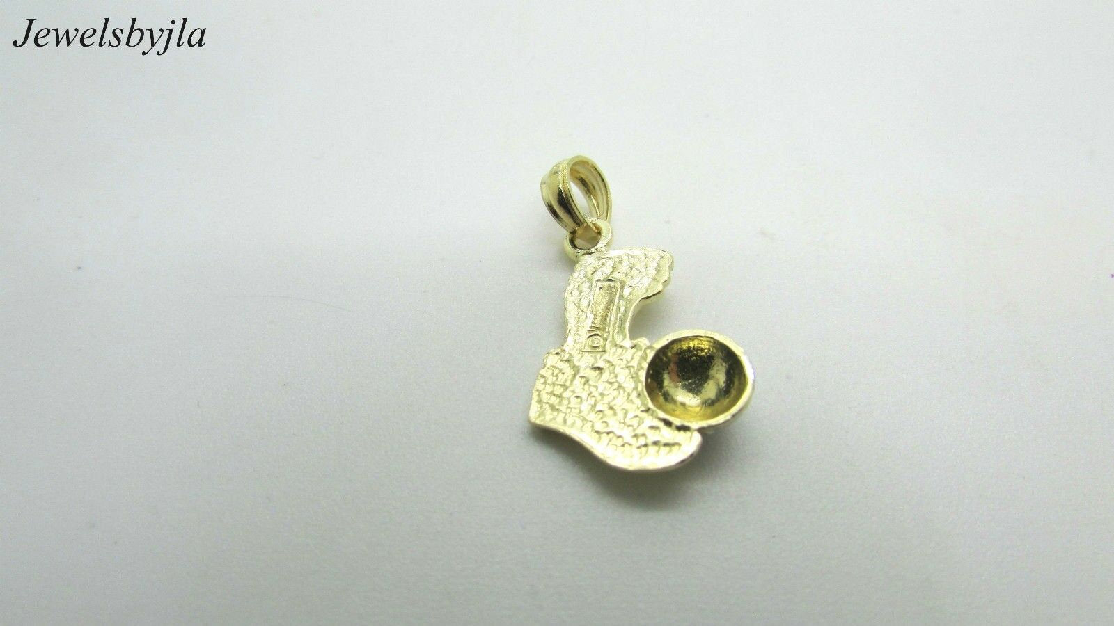 14K Two Tone Gold Soccer Cleat With Soccer Ball Pendant/Charm 1.2 Grams