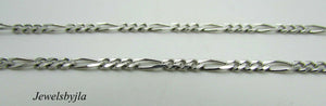 14K Pretty White Gold Figaro Chain 10.2 Grams 24&quot; Made In Italy