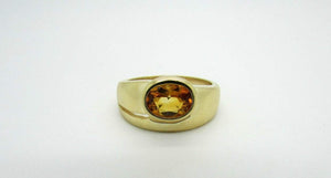 14K Pretty Yellow Gold Citrine Ring Oval Shape Ladies 6.5 Grams