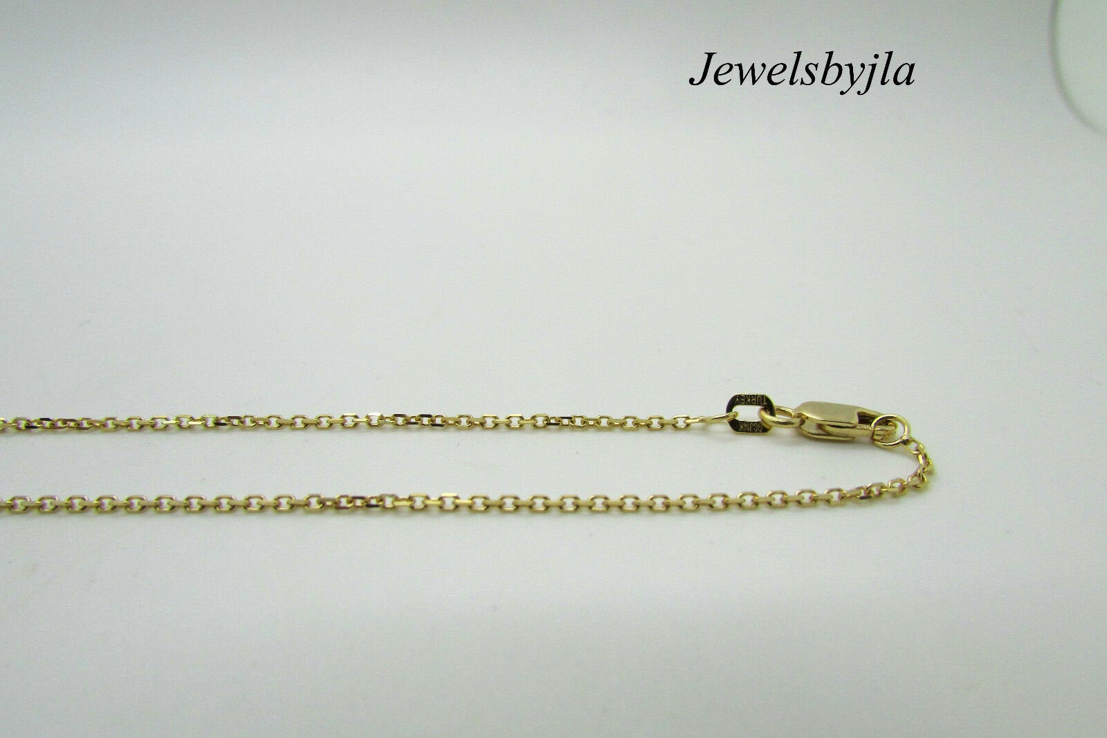 14K Pretty Yellow Gold Diamond Cut Link Chain 16 Inches 1 Gram