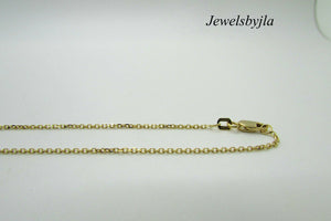 14K Pretty Yellow Gold Diamond Cut Link Chain 16 Inches 1 Gram