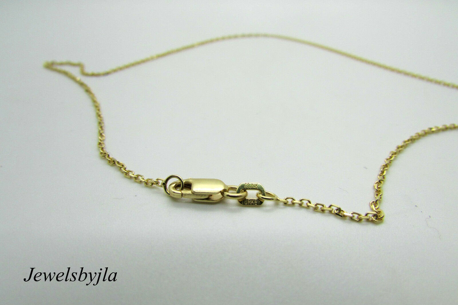14K Pretty Yellow Gold Diamond Cut Link Chain 16 Inches 1 Gram