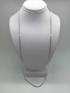14K Pretty White Gold Square Snake Chain 22 Inches 8 Grams 1.2 Mm