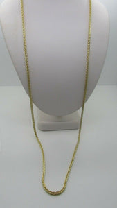 14K Pretty Yellow Gold Square Wheat Chain 26 Inches 19.4 Grams Made In Italy