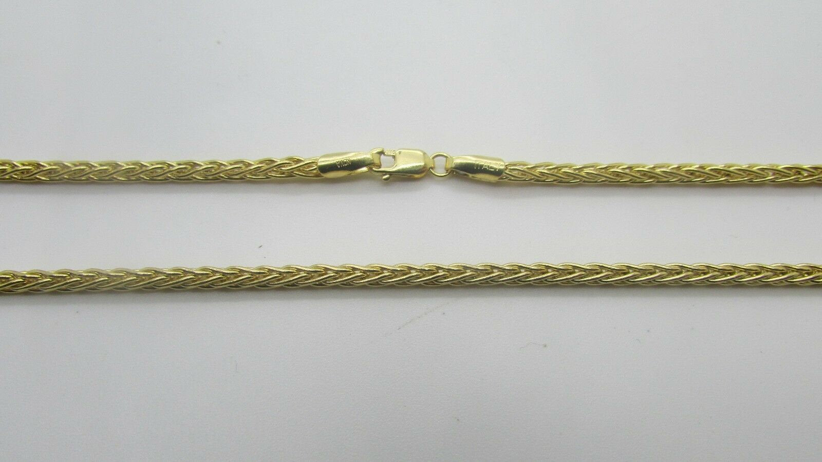 14K Pretty Yellow Gold Square Wheat Chain 26 Inches 19.4 Grams Made In Italy
