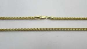 14K Pretty Yellow Gold Square Wheat Chain 26 Inches 19.4 Grams Made In Italy
