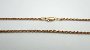 14K Rose Gold Diamond Cut 26 Inches Rope Chain 10.1 Grams Made In Italy.