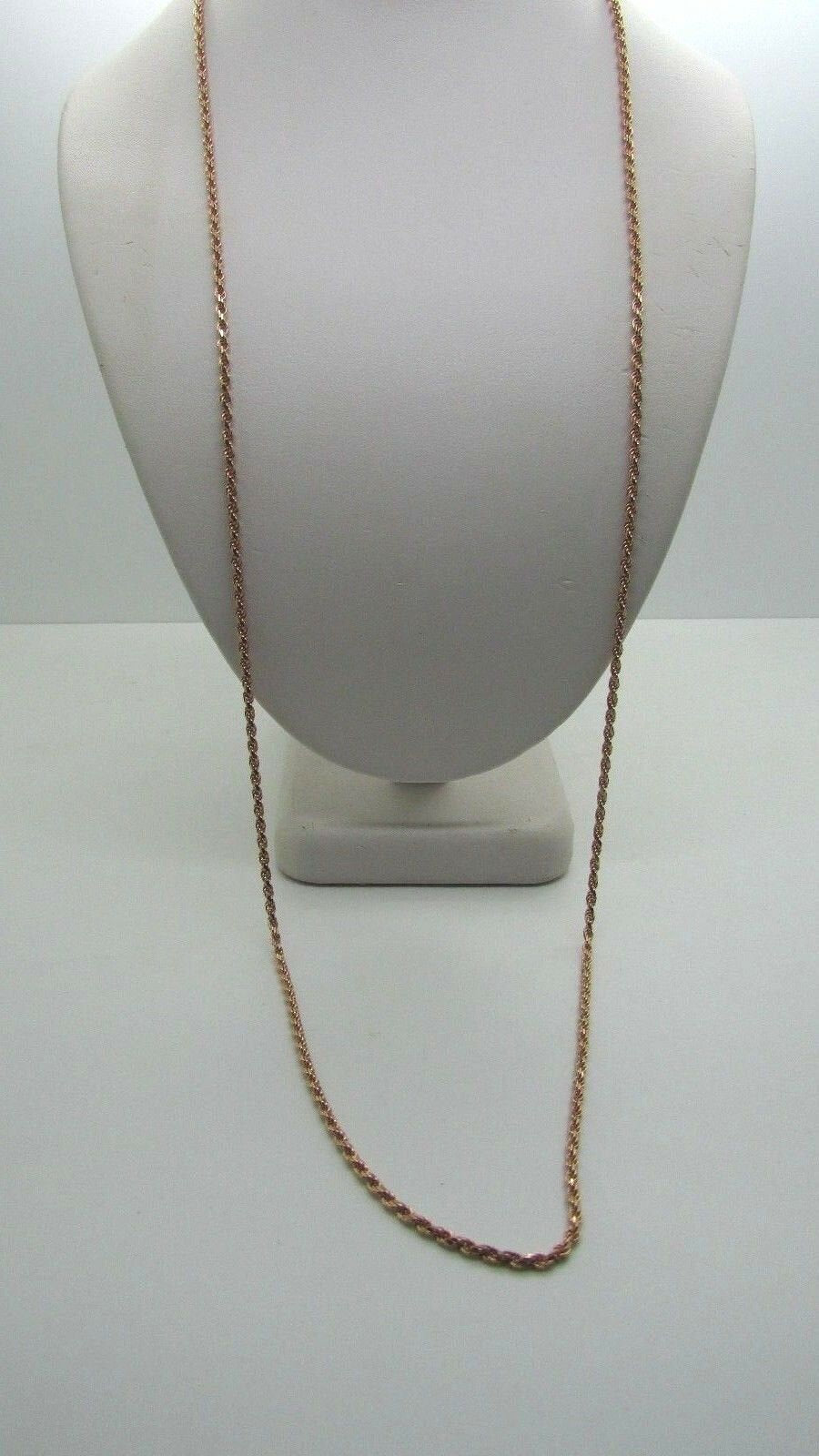 14K Rose Gold Diamond Cut 26 Inches Rope Chain 10.1 Grams Made In Italy.