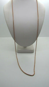 14K Rose Gold Diamond Cut 26 Inches Rope Chain 10.1 Grams Made In Italy.