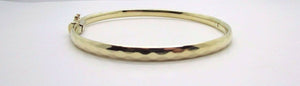14K Pretty Yellow Gold Thick Hammered Bracelet 7 Grams