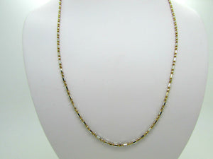 14K Pretty Two Tone Chain 3.5 Grams 1.4 Mm Wide 16 Inches Made In Italy