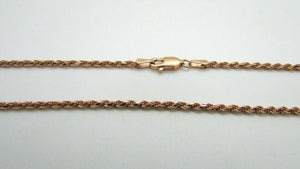 14K Rose Gold Diamond Cut 26 Inches Rope Chain 12.4 Grams