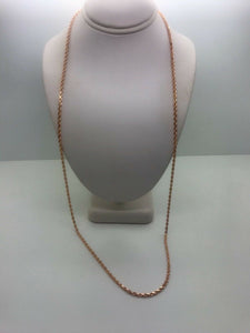 14K Rose Gold Diamond Cut 26 Inches Rope Chain 12.4 Grams