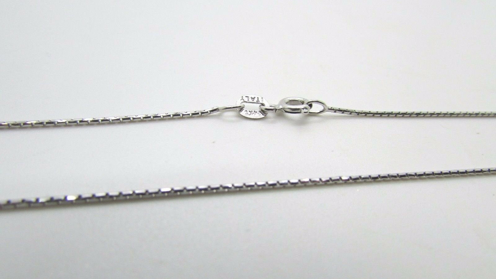 14K Pretty White Gold Tight Link Chain 18 Inches 2.4 Grams .90 Mm Italy