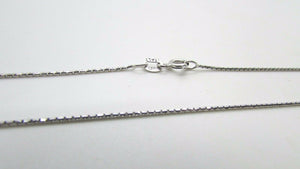 14K Pretty White Gold Tight Link Chain 18 Inches 2.4 Grams .90 Mm Italy