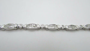 14K White Gold Pretty Fancy Tennis Bracelet Princess and Round Diamonds 5.75 Cts
