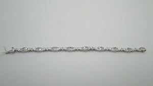14K White Gold Pretty Fancy Tennis Bracelet Princess and Round Diamonds 5.75 Cts