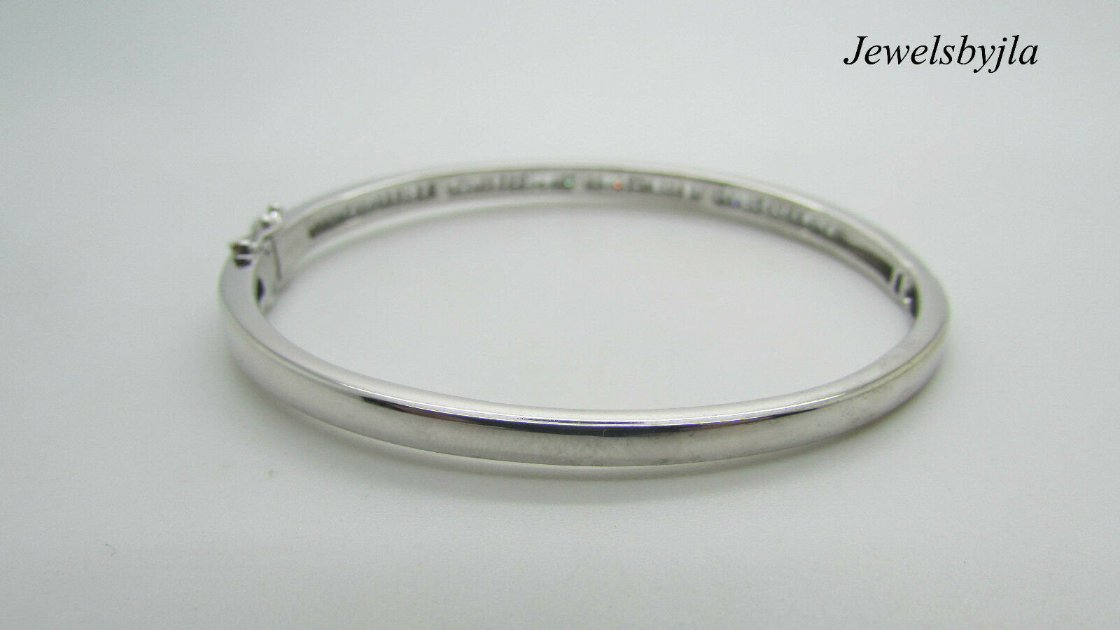 14K White Gold Pretty Girls Bangle With Baguette Diamonds 1.25 Cts 12 Grams