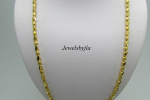 22K Pretty Yellow Gold Nugget Chain With Horseshoe Clasp 19 Inches 15.9 Grams