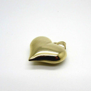 14K Pretty Yellow Gold 3-D Large Puffed Heart Pendant 3.5 Grams