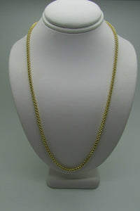 14K Solid Yellow Gold Pretty Popcorn Chain 18 Inches 7.7 Grams 2.6 Mm