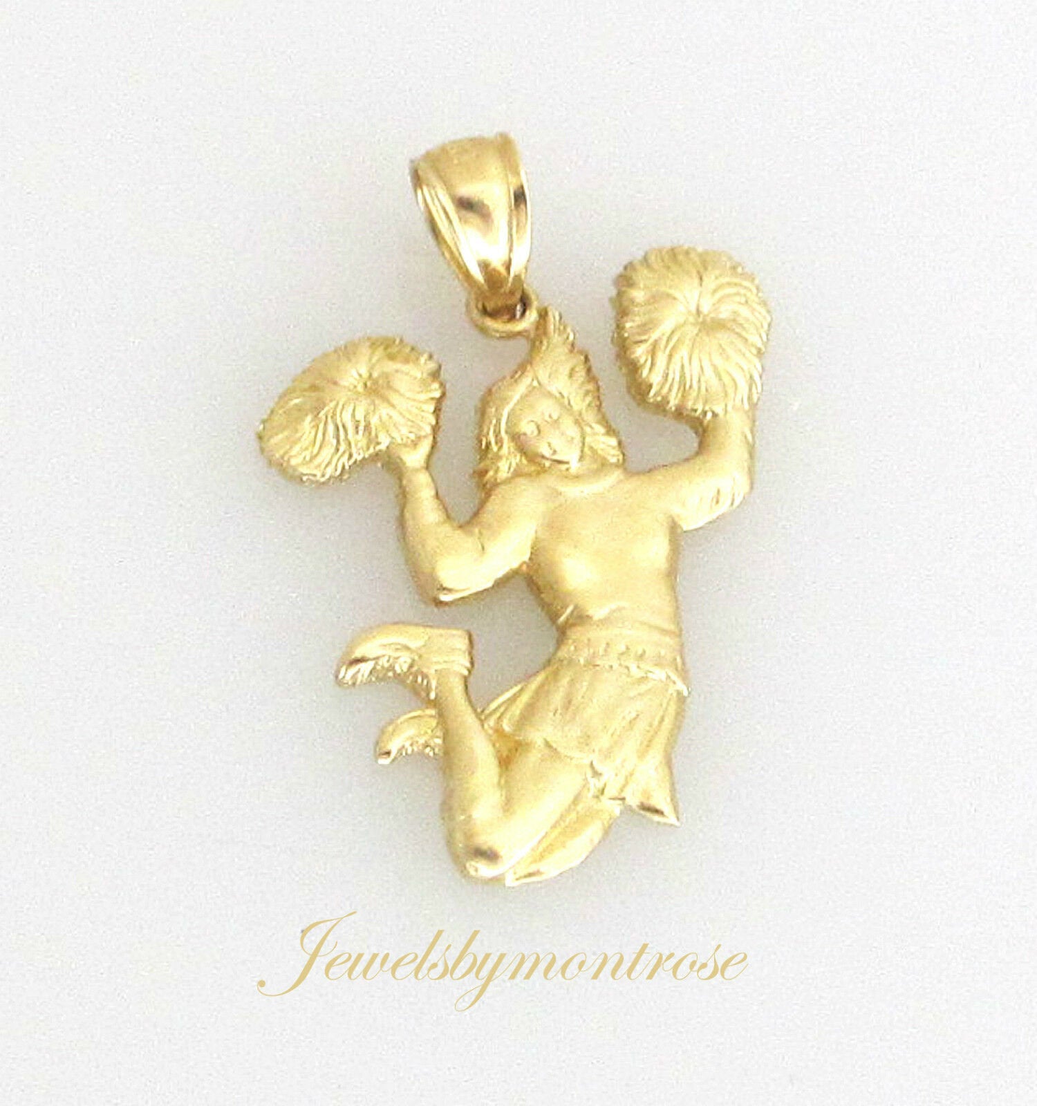 14K Solid Yellow Gold Cheer Leader Charm/Pendant 3.0 Grams