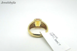 14K Ladies Pretty Yellow Gold Emerald Shape Citrine Ring 6.4 Grams