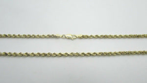 14K Pretty Yellow Gold Diamond Cut Rope Chain 26 Inches 18.2 Grams 3Mm