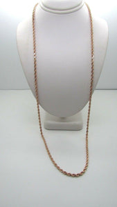 14K Pretty Rose Gold Diamond Cut 26 Inches Rope Chain 19.7 Grams