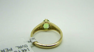 14K Yellow Gold Ladies Pretty Oval Shaped Peridot Ring 3.9 Grams Size 7