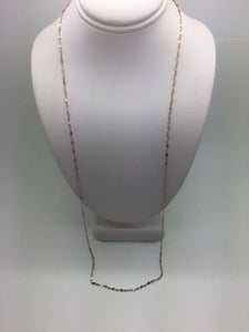 14K Two Tone Diamond Cut 24 Inches Shiny Flat Disc Chain 3 Grams