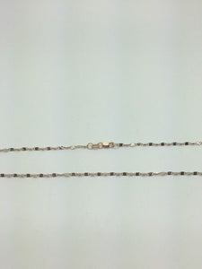 14K Two Tone Diamond Cut 24 Inches Shiny Flat Disc Chain 3 Grams