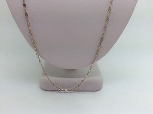 14K Two Tone Diamond Cut 20 Inches Shiny Flat Disc Chain 2.6 Grams