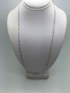 14K Two Tone Diamond Cut 20 Inches Shiny Flat Disc Chain 2.6 Grams