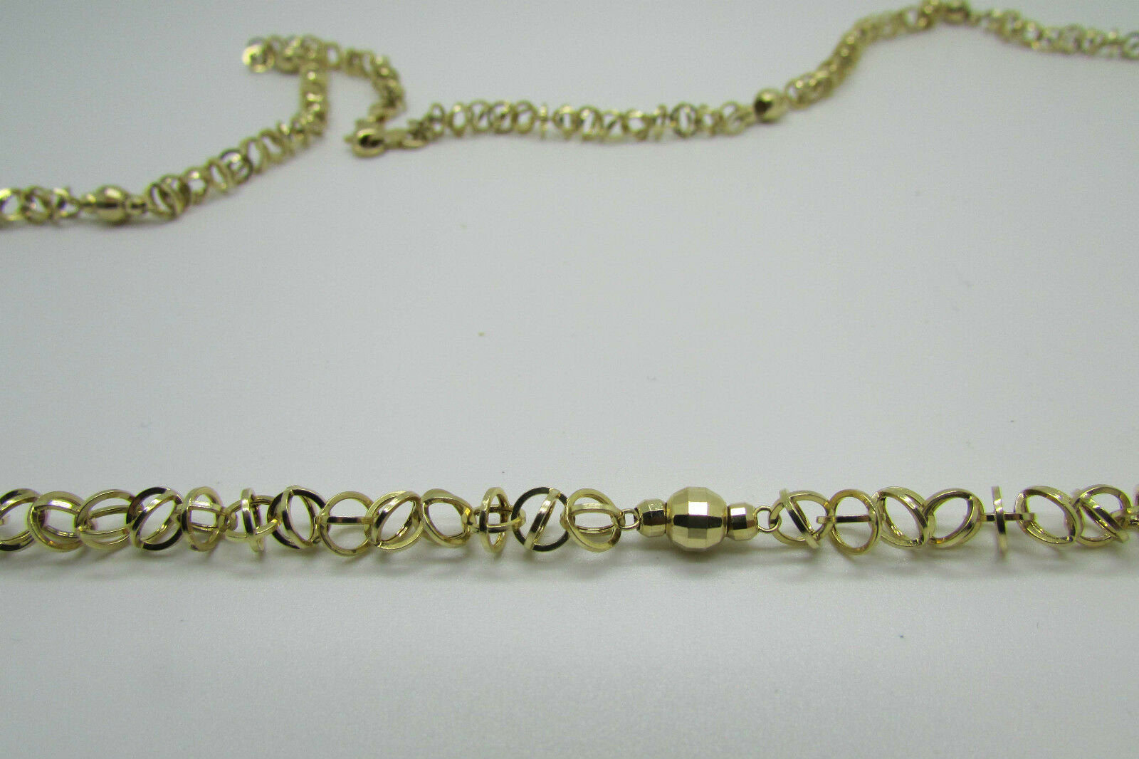 14K Pretty Yellow Gold High Polished Circular Disc Chain 10.6 Grams 38 &quot;1.5 Mm