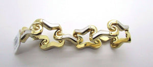 14K Two Tone Gold Beautiful Ladies Twisted Wavy Snake Bracelet 20.9 Grams