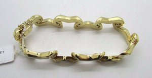 14K Two Tone Gold Beautiful Ladies Twisted Wavy Snake Bracelet 20.9 Grams