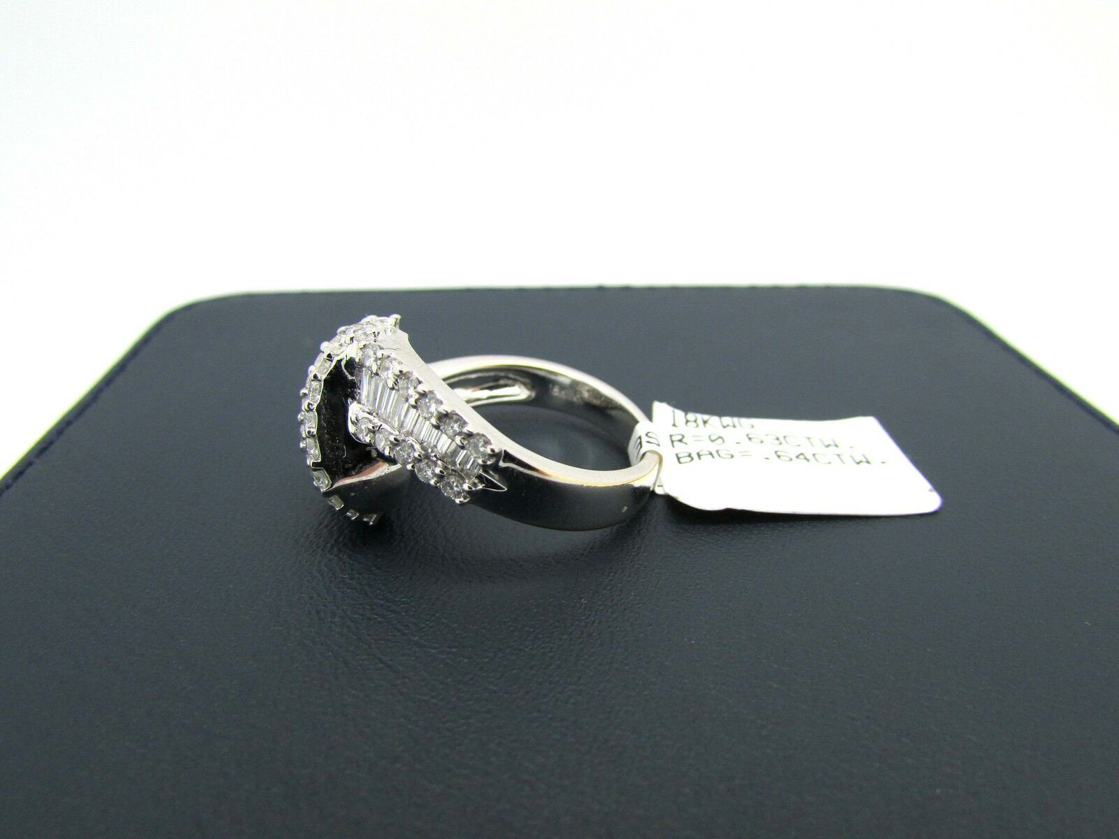 18K White Gold Wrap Ring With Round And Baguette Diamonds Wrap Style Size 6 3/4