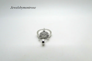 14K White Gold Pretty Ladies Purse Pendant With Diamonds 2.6 Grams 0.10 Cts
