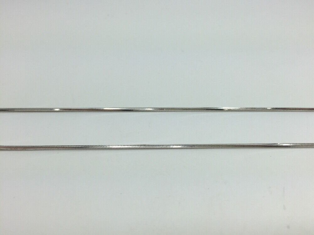 14K Solid White Gold Square Snake Chain 24 Inches 8.2 Grams 1.2 Mm