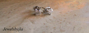 14K Pretty White Gold Clean Round Diamond Stud Earrings .40 Cts H Vs